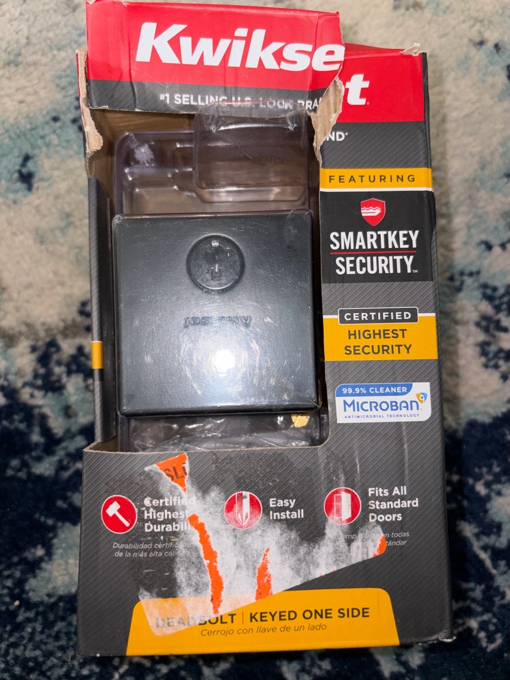 Kwikset Matte Black Single-Cylinder Deadbolt Keyed One Side With SmartKey